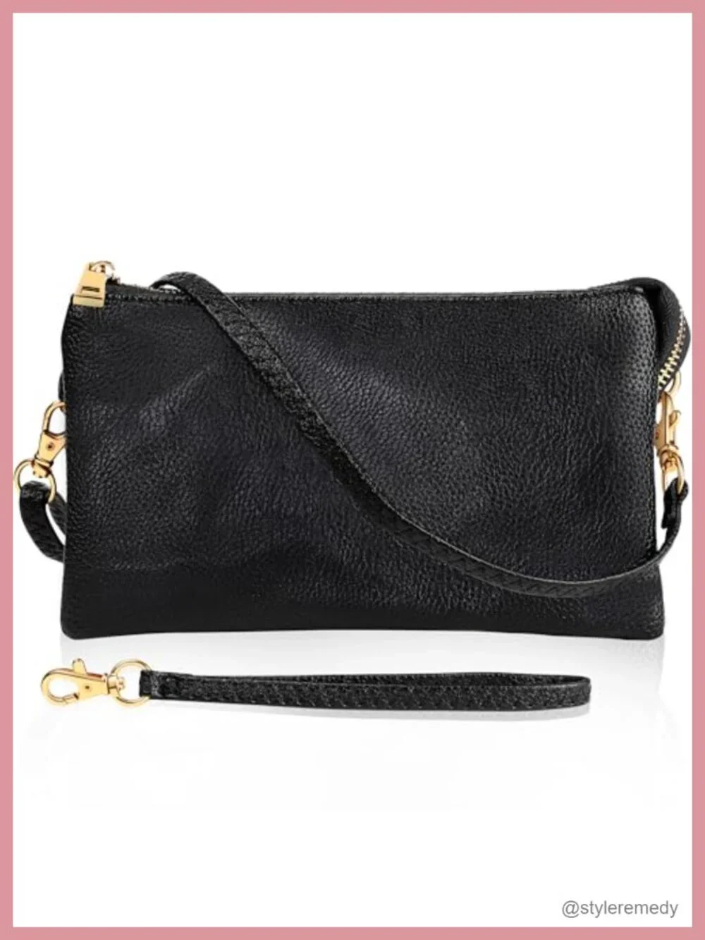 Vegan Leather Crossbody Wristlet Purse Women Convertible Clutch
